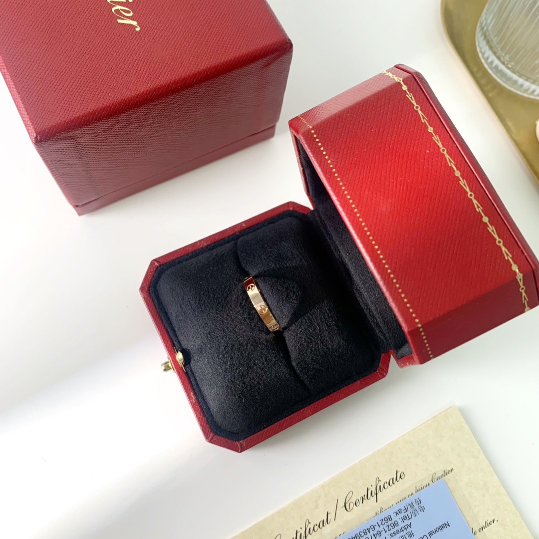 Cartier/卡地亚63号玫瑰金窄版戒指